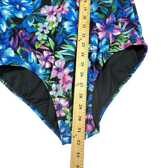 Aquamore  One Piece Swimsuit 18W Plus Size Floral Tropical Tummy Control NWT - Picture 15 of 15